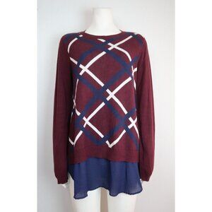 WOMEN'S MAROON PURPLE SWEATER - COMO BLACK - SIZE L